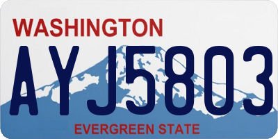 WA license plate AYJ5803