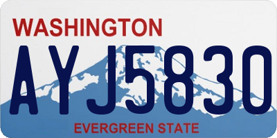 WA license plate AYJ5830