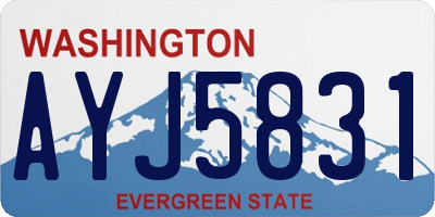 WA license plate AYJ5831