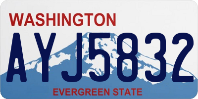 WA license plate AYJ5832