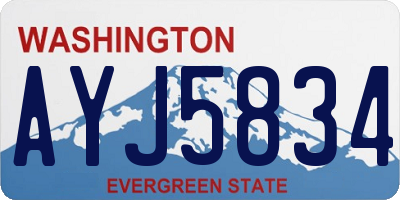 WA license plate AYJ5834