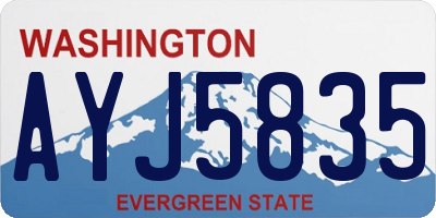 WA license plate AYJ5835