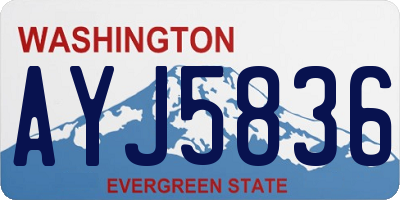 WA license plate AYJ5836