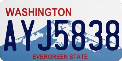WA license plate AYJ5838