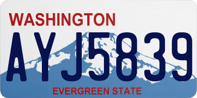 WA license plate AYJ5839