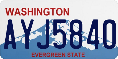 WA license plate AYJ5840