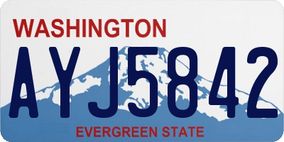 WA license plate AYJ5842