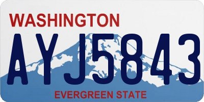 WA license plate AYJ5843