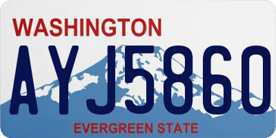 WA license plate AYJ5860