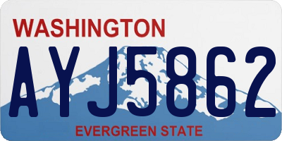 WA license plate AYJ5862