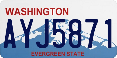 WA license plate AYJ5871