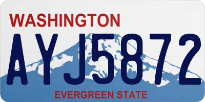 WA license plate AYJ5872