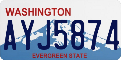 WA license plate AYJ5874