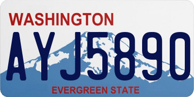 WA license plate AYJ5890
