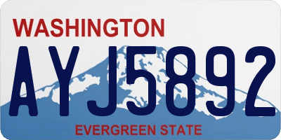 WA license plate AYJ5892