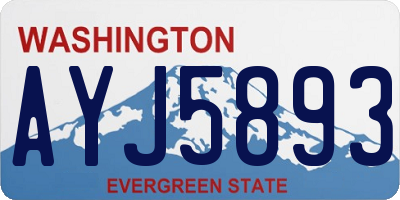 WA license plate AYJ5893