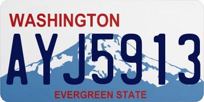 WA license plate AYJ5913
