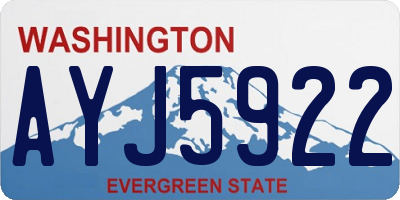 WA license plate AYJ5922