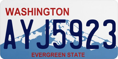 WA license plate AYJ5923