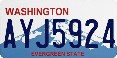 WA license plate AYJ5924