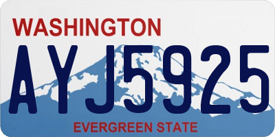 WA license plate AYJ5925