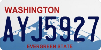 WA license plate AYJ5927