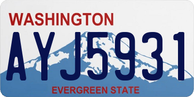 WA license plate AYJ5931