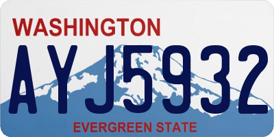 WA license plate AYJ5932