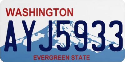 WA license plate AYJ5933