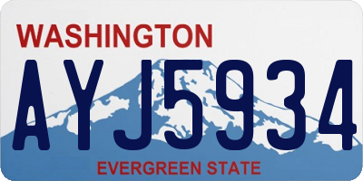 WA license plate AYJ5934