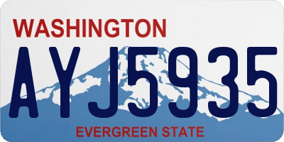 WA license plate AYJ5935
