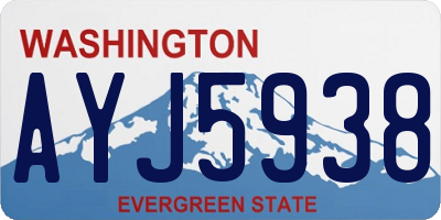 WA license plate AYJ5938