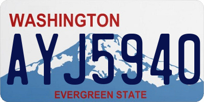 WA license plate AYJ5940