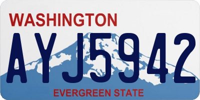 WA license plate AYJ5942