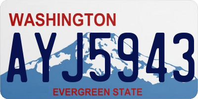 WA license plate AYJ5943
