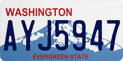 WA license plate AYJ5947