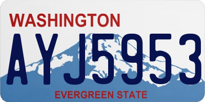 WA license plate AYJ5953