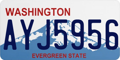 WA license plate AYJ5956