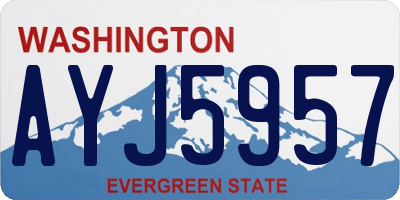 WA license plate AYJ5957