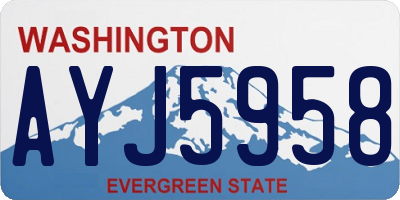 WA license plate AYJ5958
