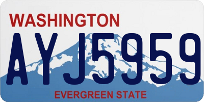 WA license plate AYJ5959