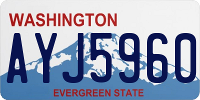 WA license plate AYJ5960