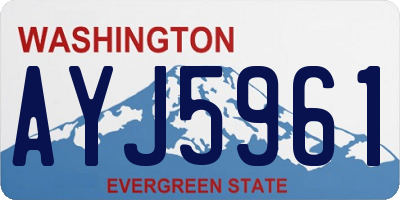 WA license plate AYJ5961