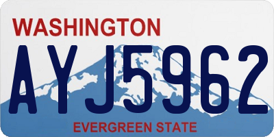 WA license plate AYJ5962