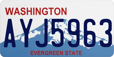 WA license plate AYJ5963