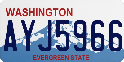 WA license plate AYJ5966