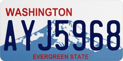 WA license plate AYJ5968