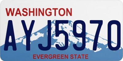 WA license plate AYJ5970