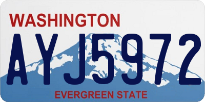 WA license plate AYJ5972