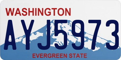 WA license plate AYJ5973